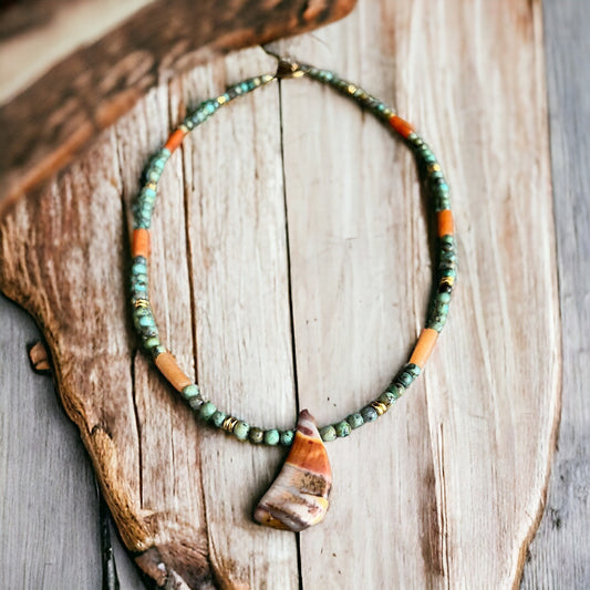 African Turquoise Warrior Necklace