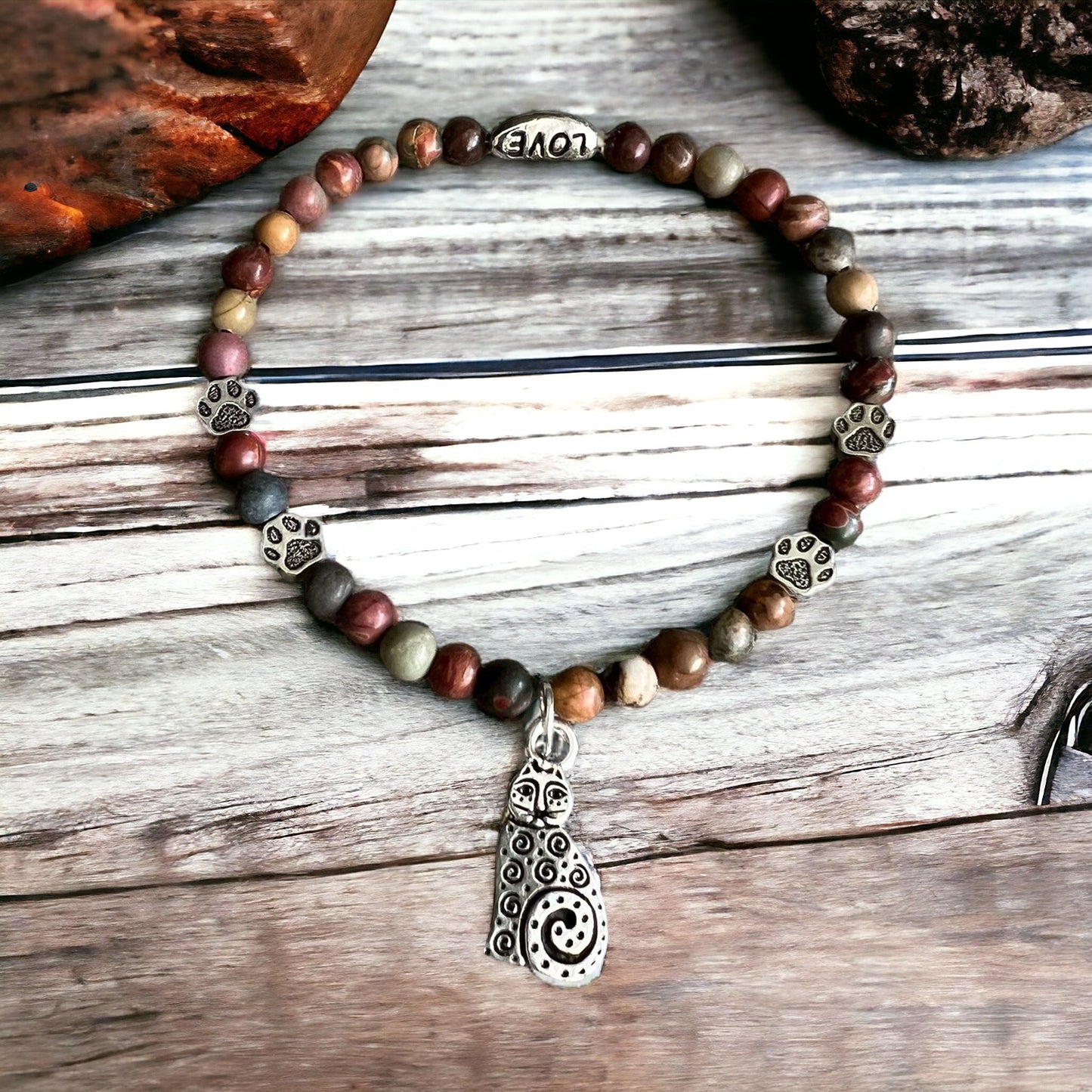 Red Creek Jasper Sassy Cat Bracelet