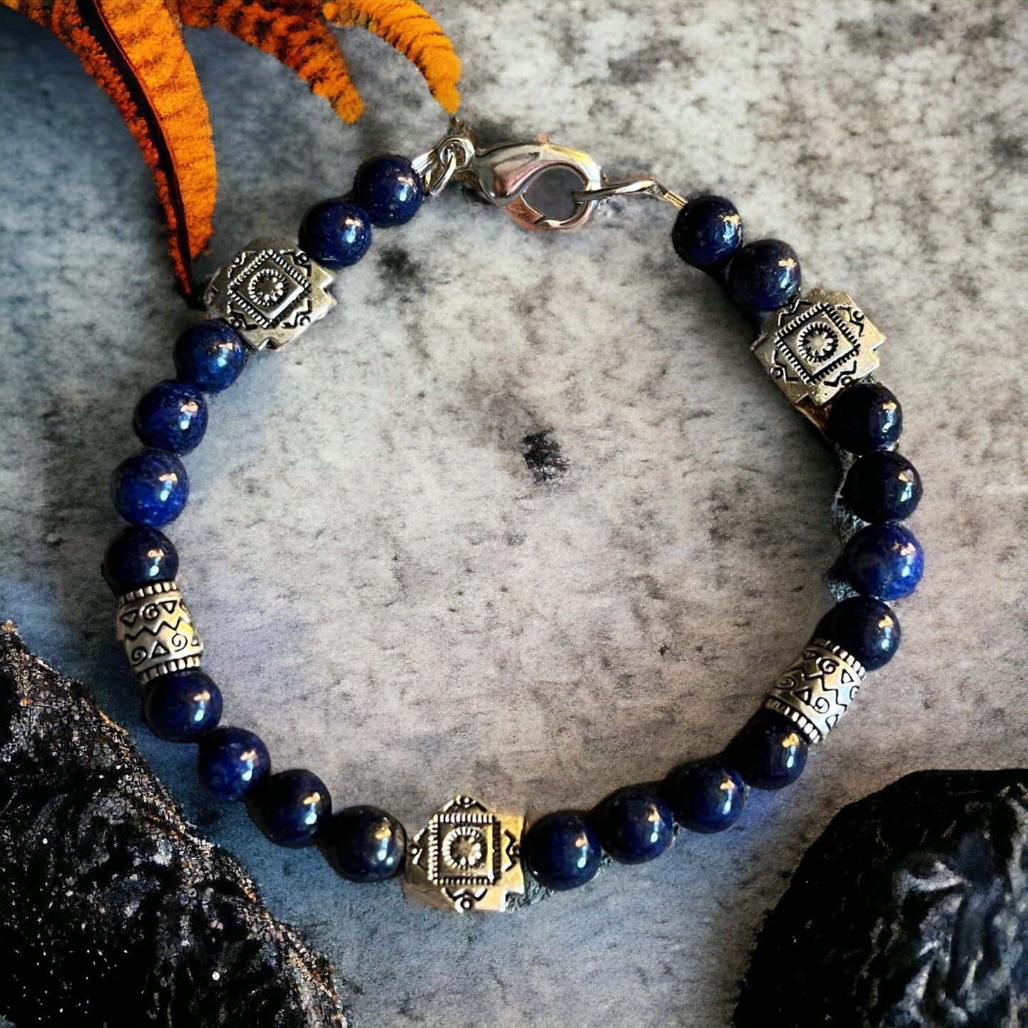 Gorgeous Lapis and Silver Bracelet