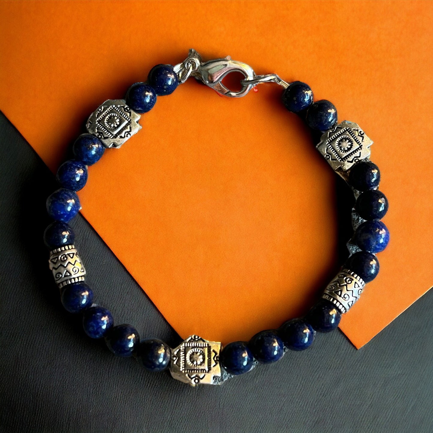 Gorgeous Lapis and Silver Bracelet