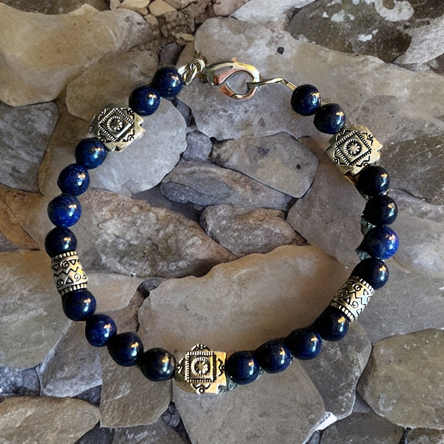 Gorgeous Lapis and Silver Bracelet