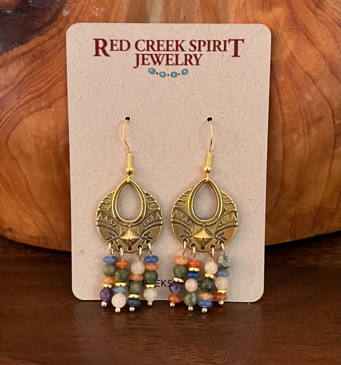 BoHo Multigem Fun-n-Funky Gold Dangle Earrings