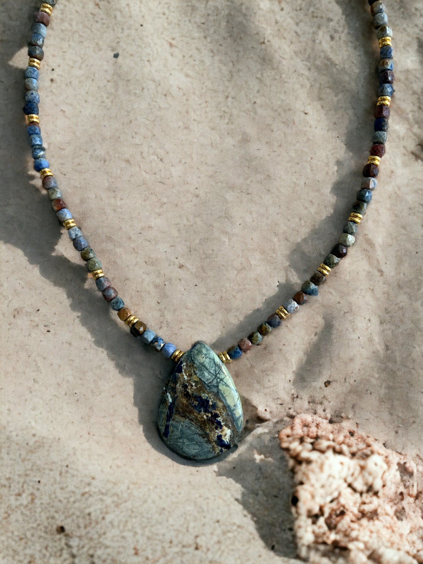 Sunset Dumortierite with Stunning Teardrop Focal