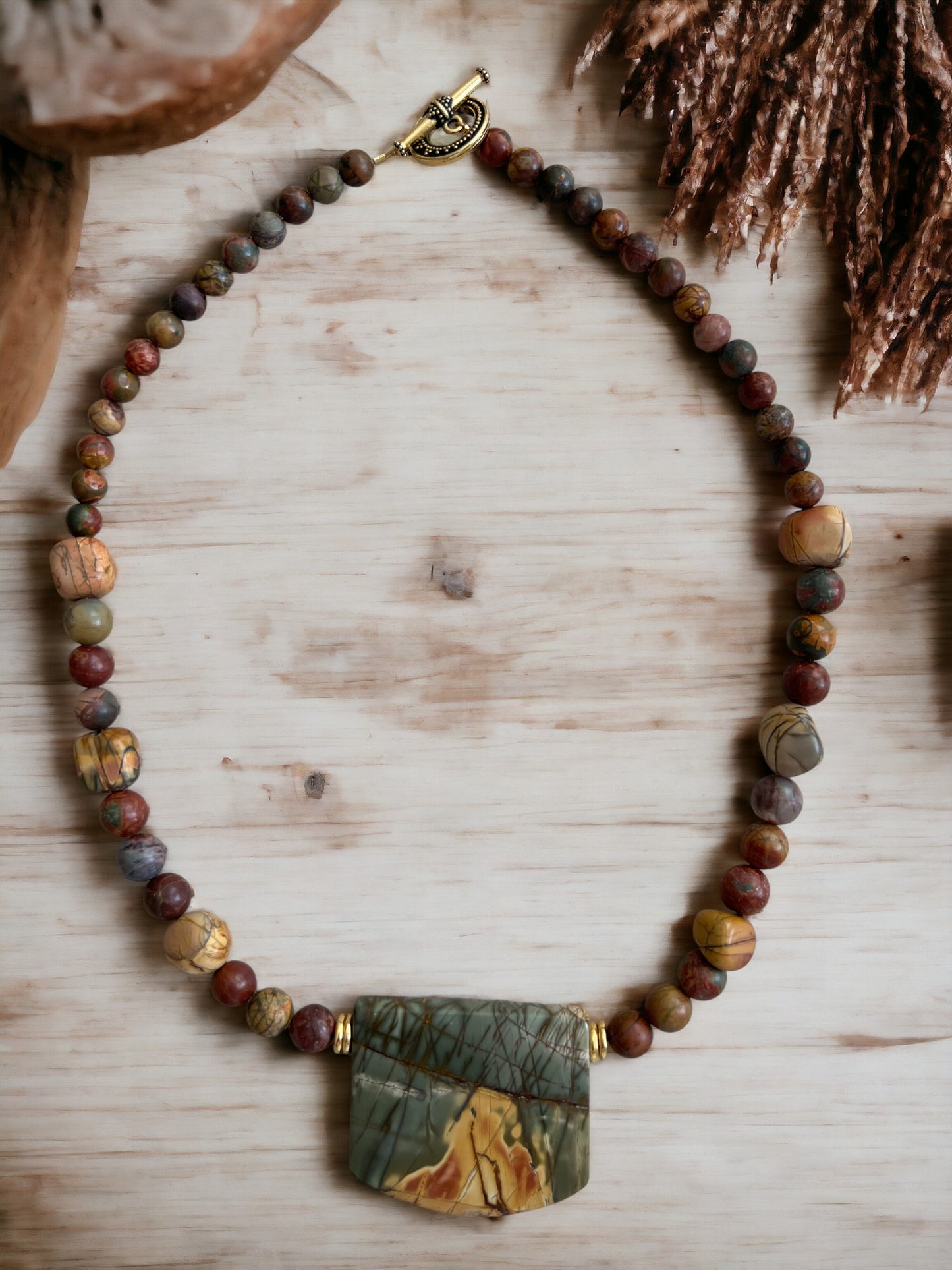 Rare and Beautiful Red Creek Jasper Necklace