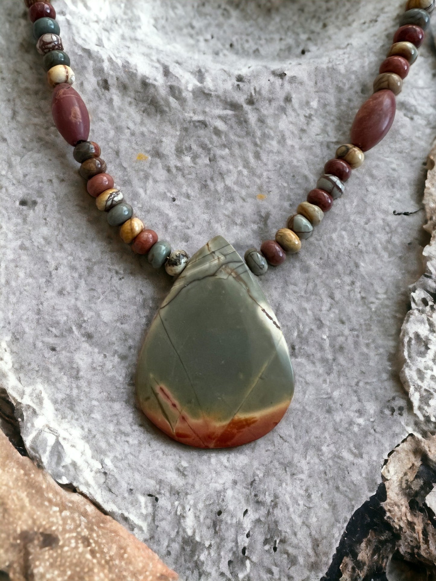 Tribal Necklace of Red Creek Jasper