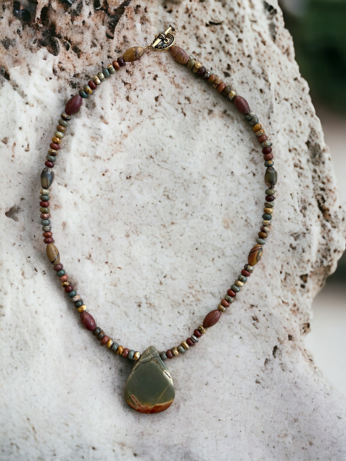 Tribal Necklace of Red Creek Jasper