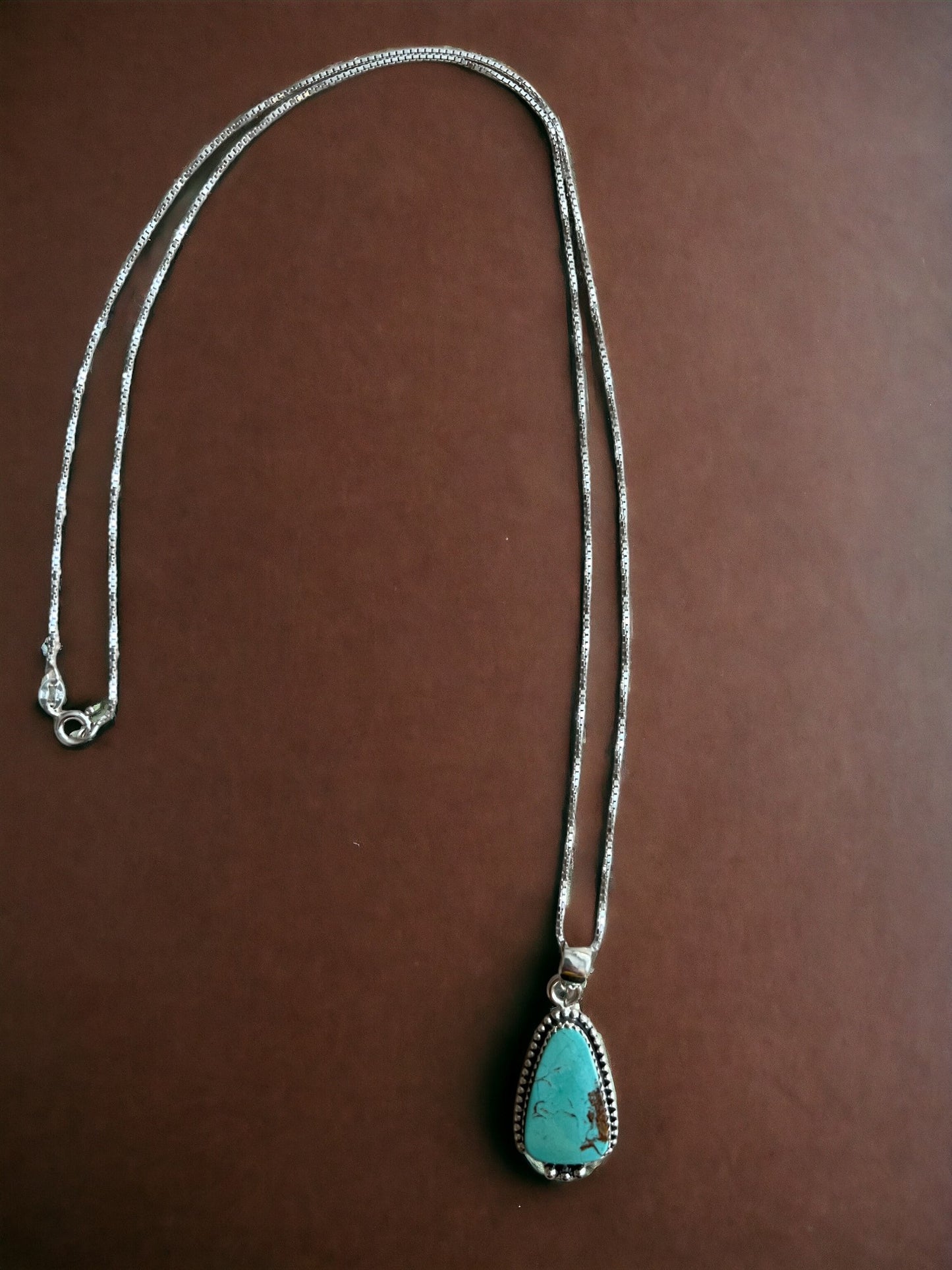 Kingman Turquoise Pendant on Sterling Silver