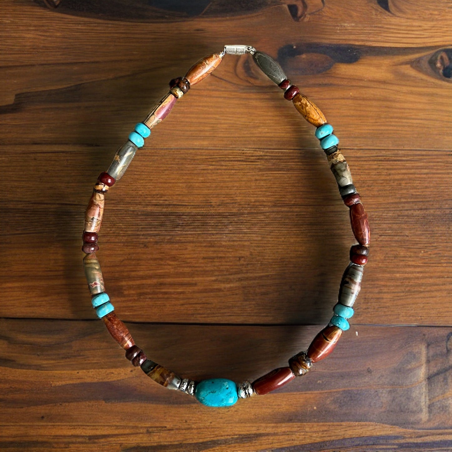 Red Creek Jasper and Turquoise Choker