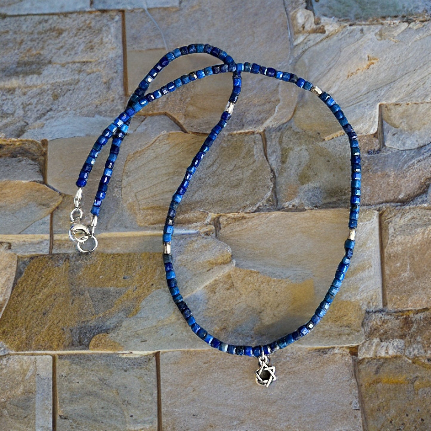 Star of David Lapis Necklace