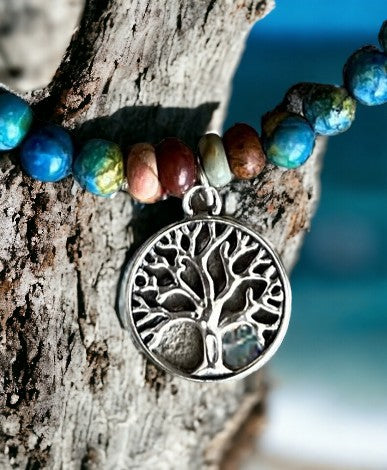 Crysocolla Tree of Life Necklace