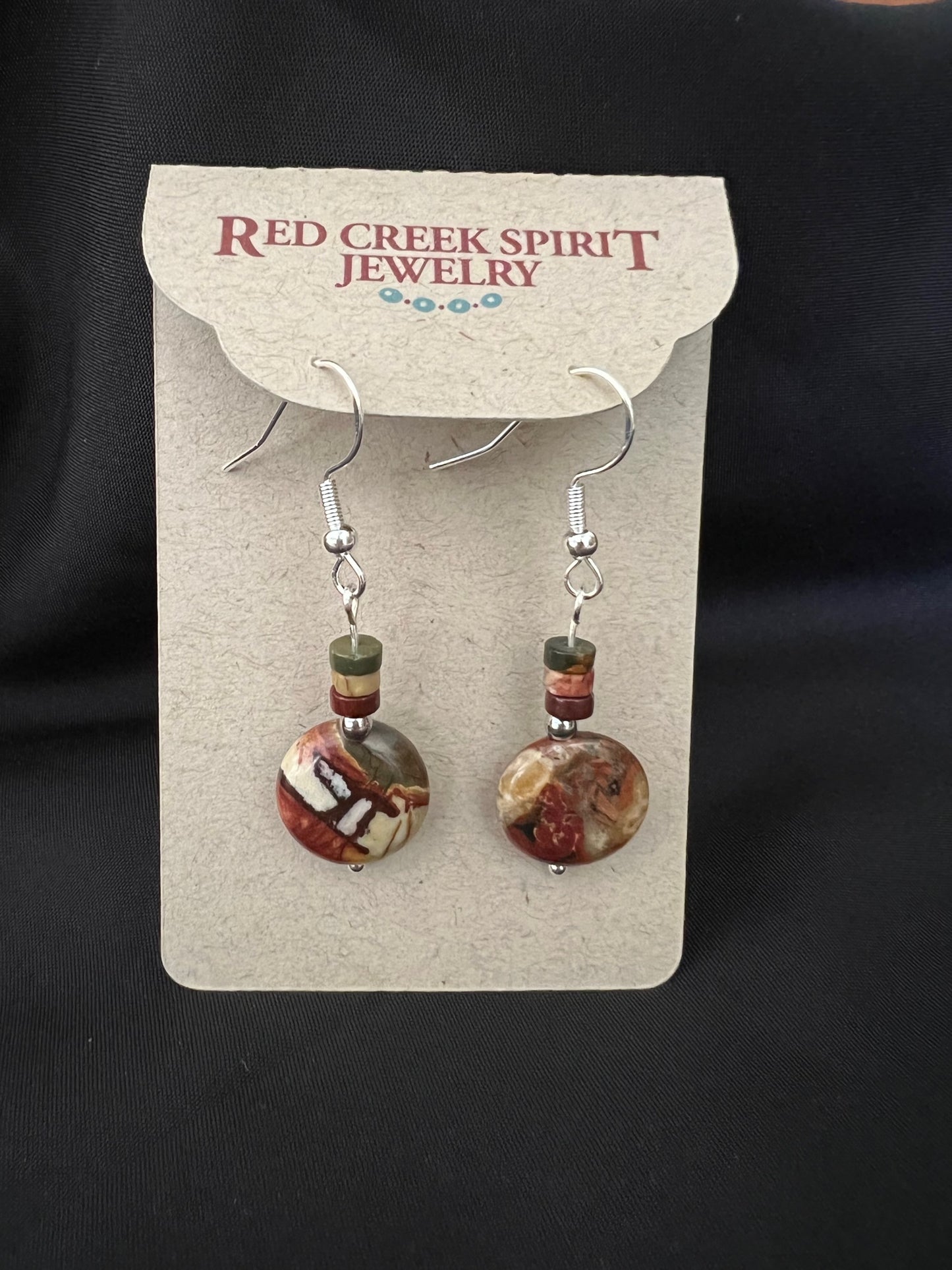 Unusual Red Creek Jasper Earrings