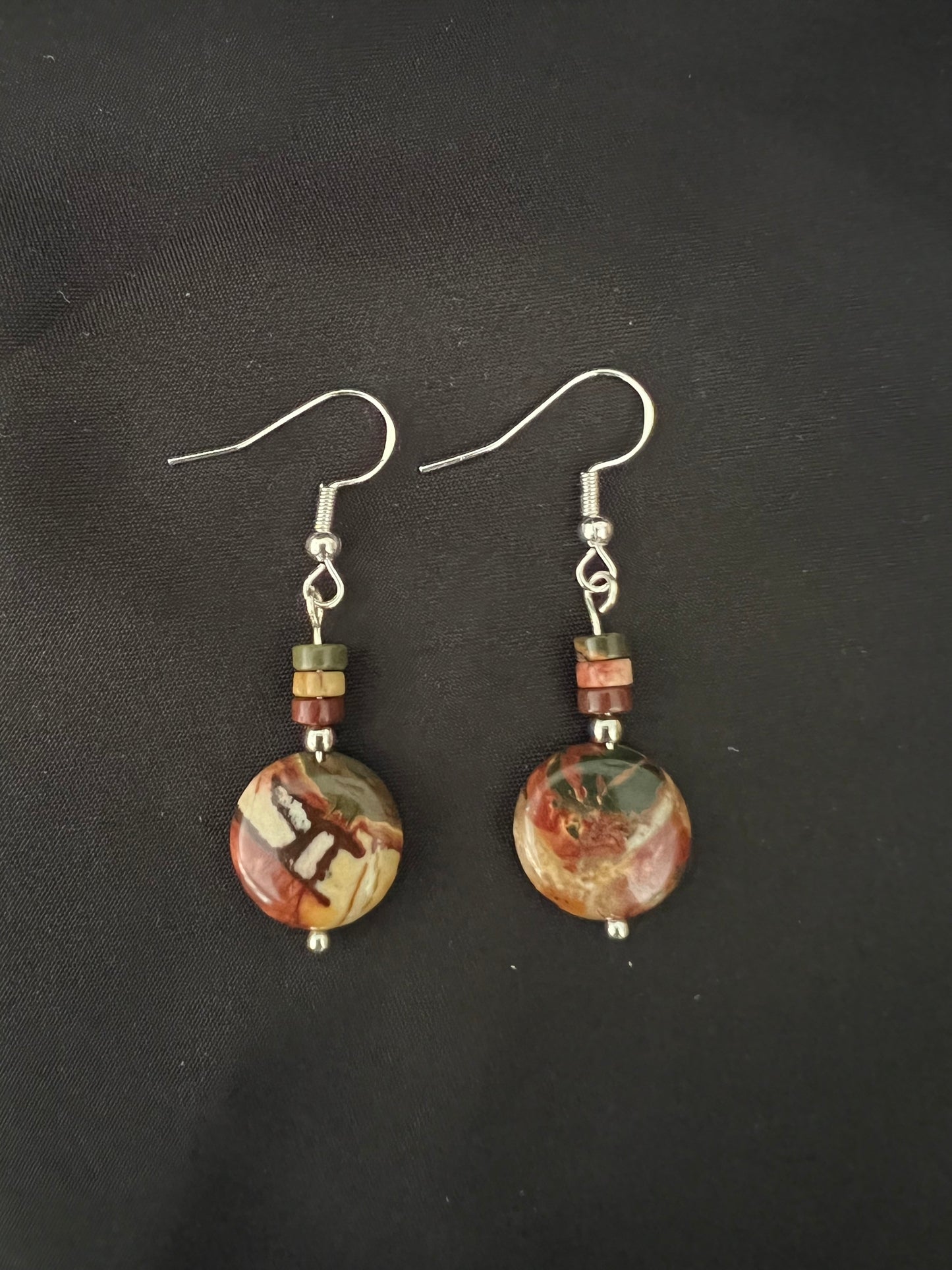 Unusual Red Creek Jasper Earrings