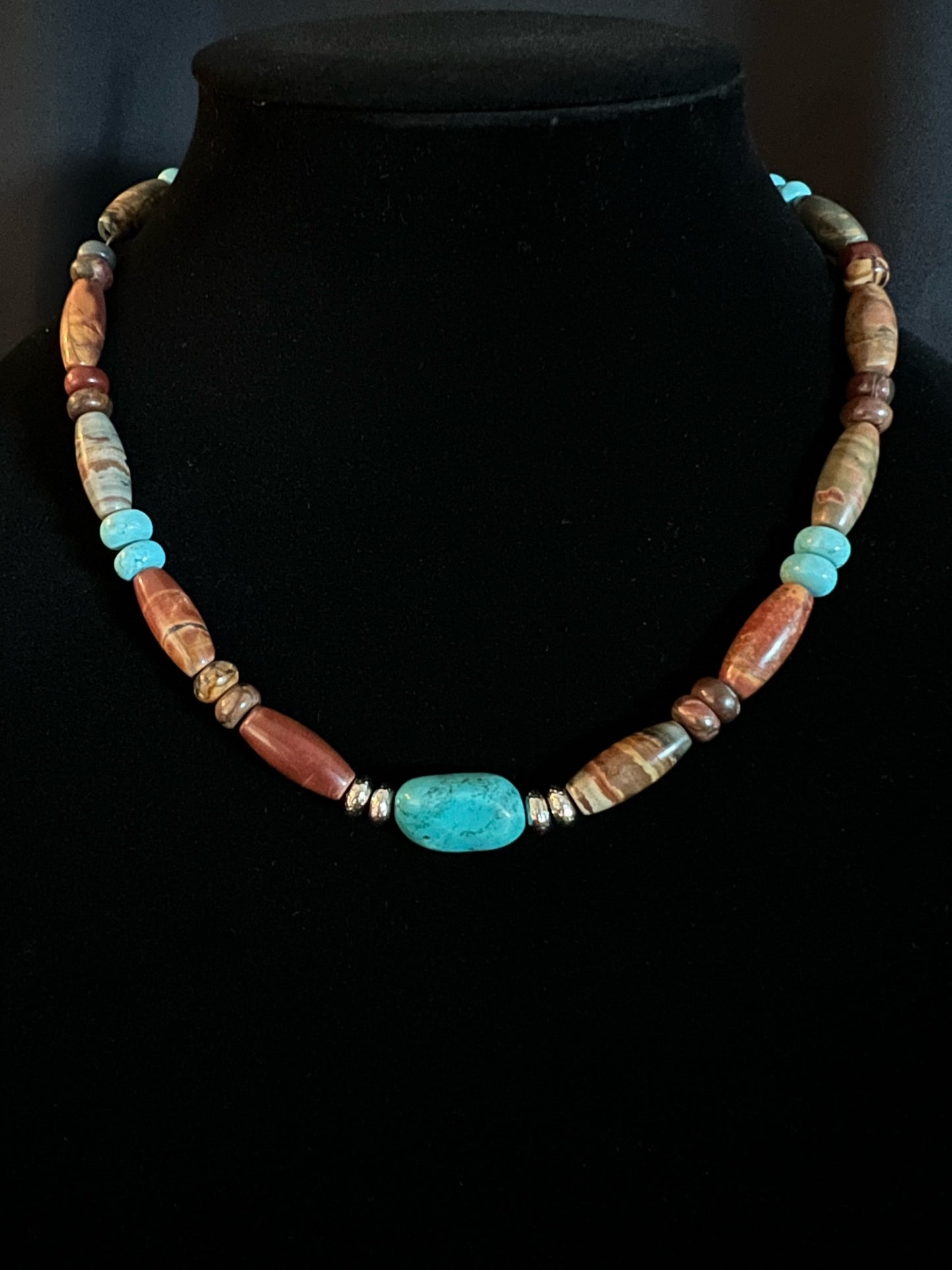 Red Creek Jasper and Turquoise Choker