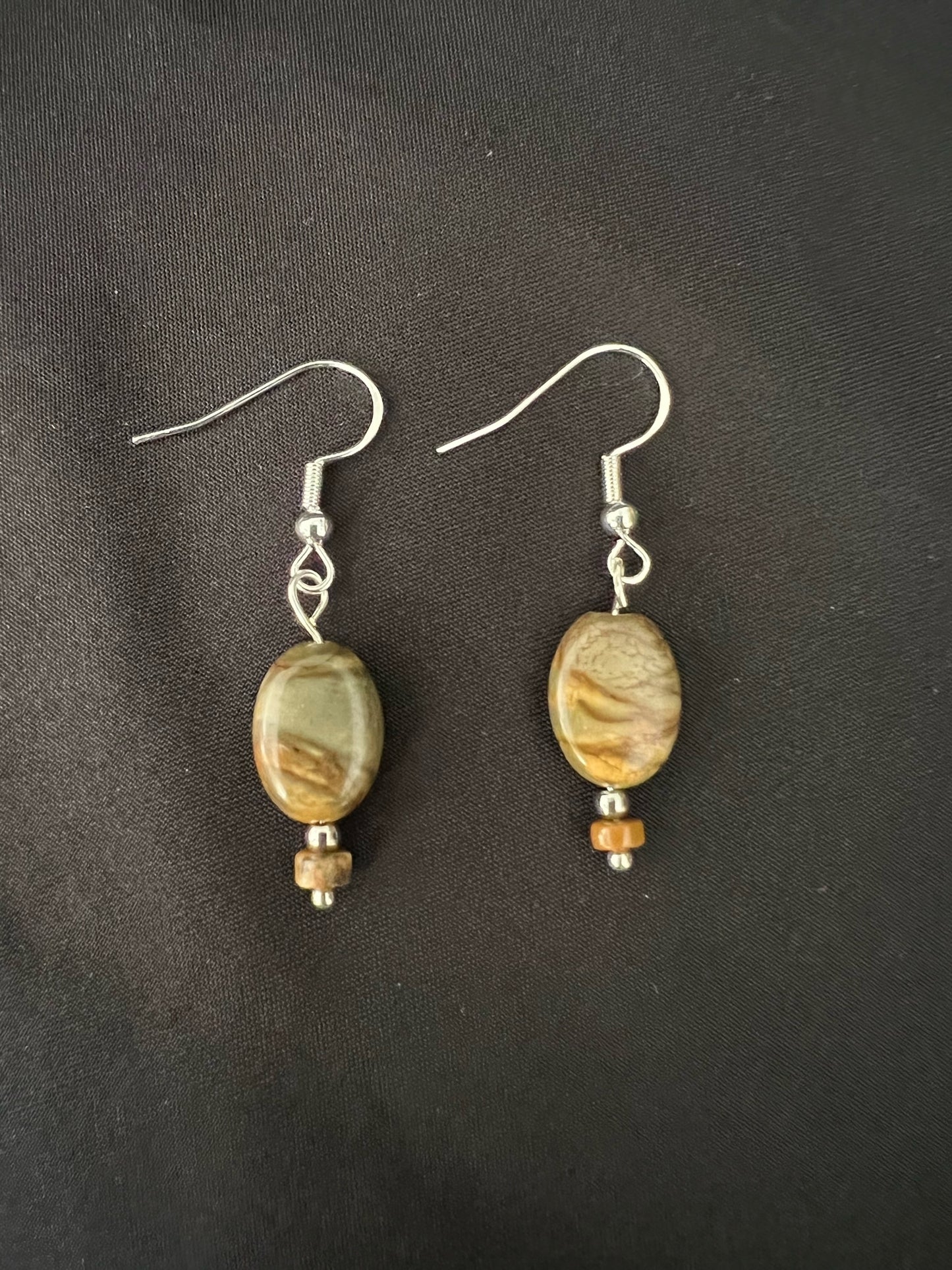 Small Oval Red Creek Jasper Earrings